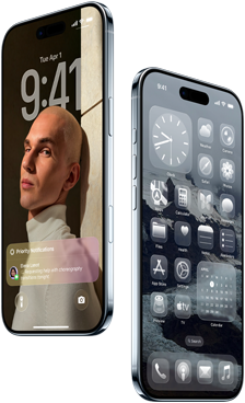 Deux iPhone Air, face avant, côté, profil fin, écran verrouillé et écran d’accueil